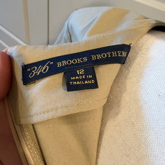 Brooks Brothers 346 Khaki Belted A Line Career Wear MIDI Dress Size 12 - Picture 4 of 9